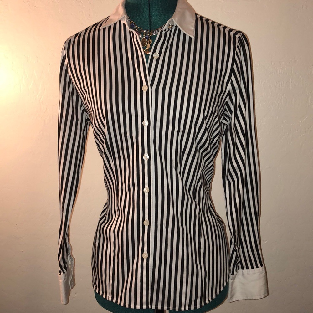 Black and White Stripe Button down shirt